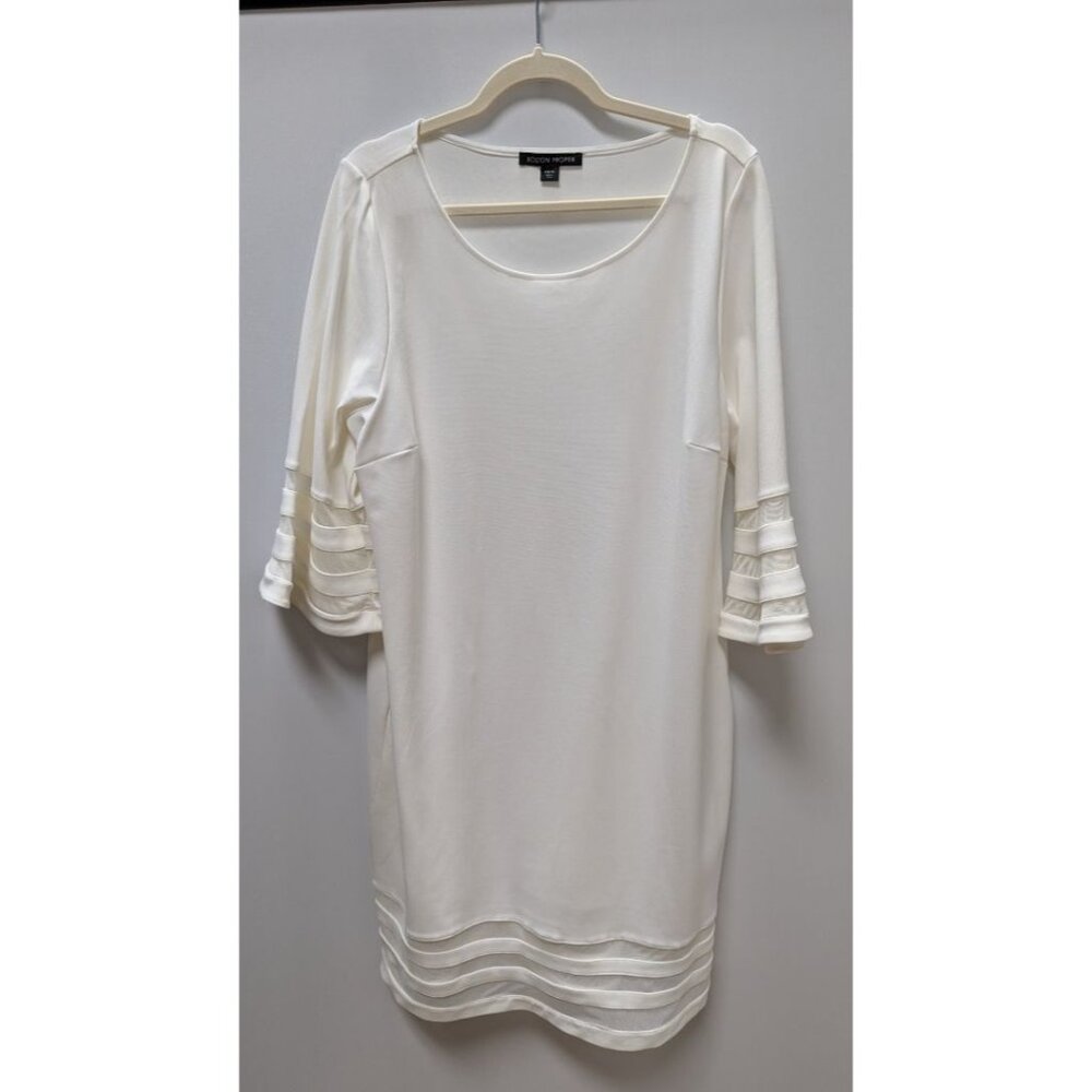 Boston Proper Cream Midi Dress